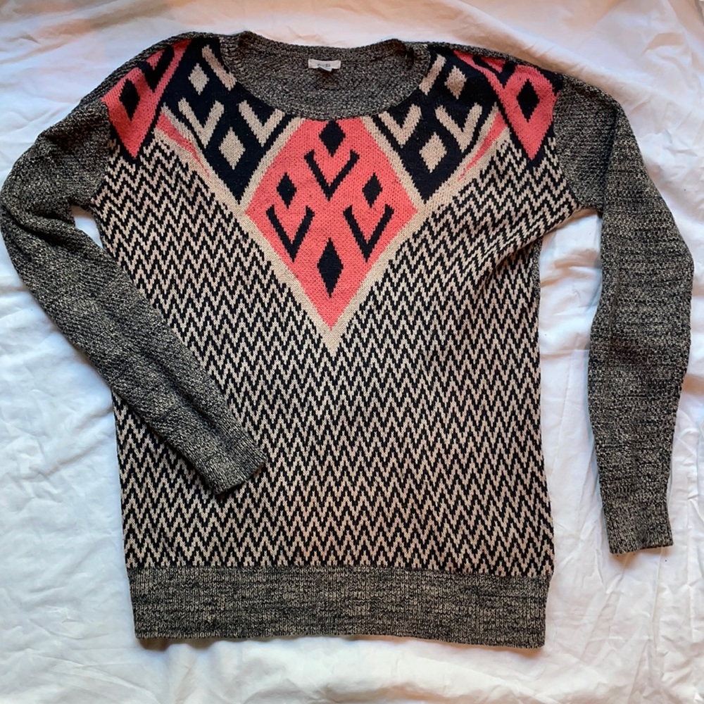 Small black orange and tan sweater